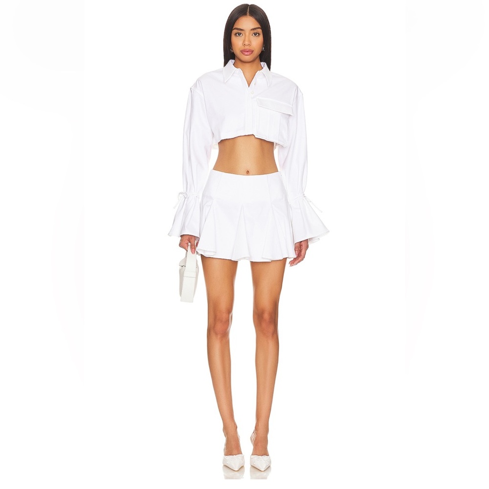 Camila Coelho white top and skirt set